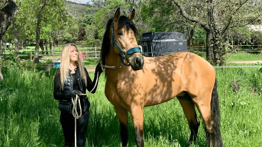 Blev stoppad av polis på väg till stallet