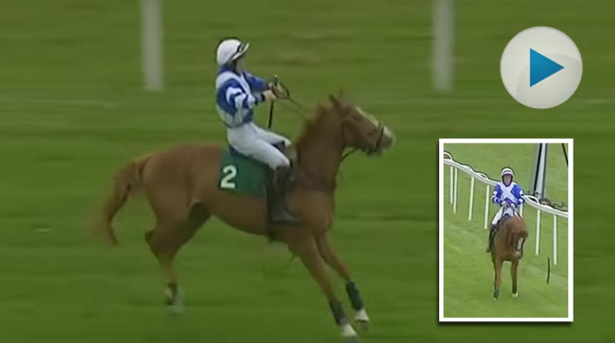 Iskalla nerver och otrolig balans hos jockeyn