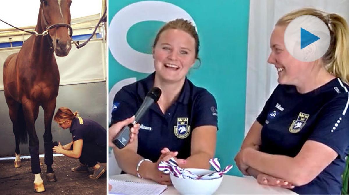 Hästskötarna Madelene Isaksson och Natalie Jansson – om EM, personliga hästar och neurotisk packning