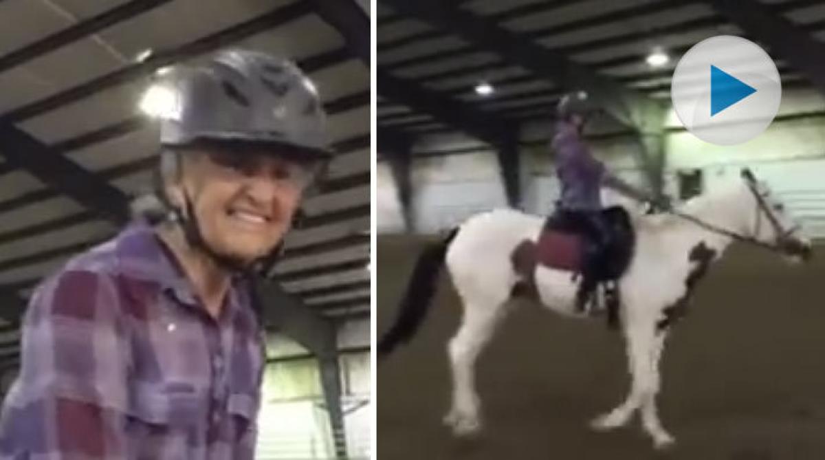 81-åringen åker till stallet och rider varje dag