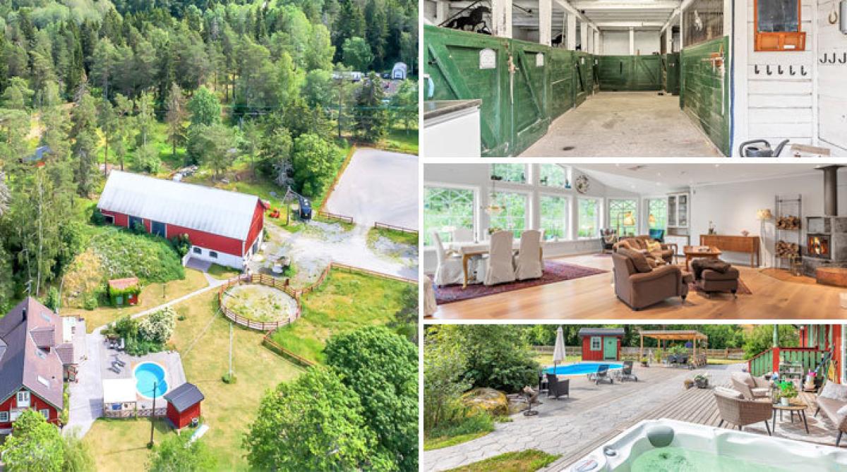 Idyllisk hästgård med både pool och jacuzzi