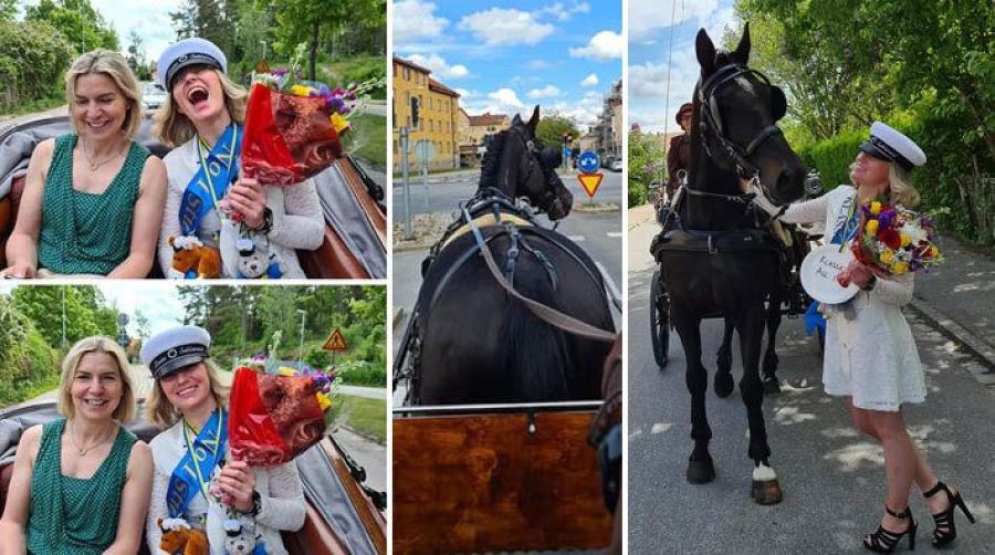 Studenten åkte häst och vagn: ”Så mycket bättre än att åka flak!”