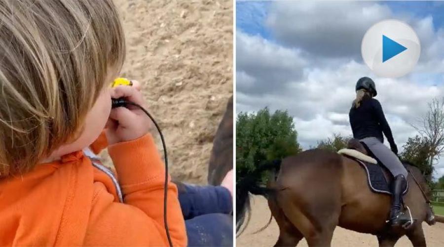 Tänk dig att du rider på ridbanan, i öronsnäckan instrueras du av självaste Charlotte Dujardin. Tänk dig förvåningen när någon annan plötsligt tar över.