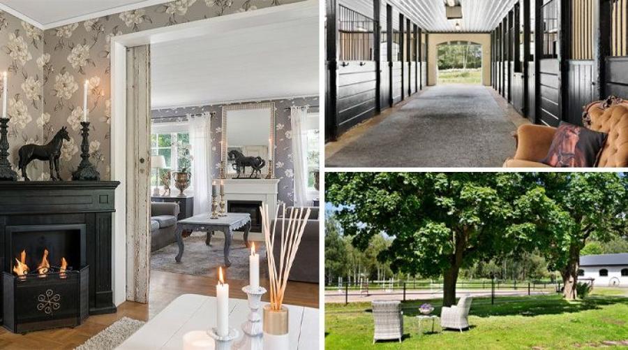Välskött hästgård med egen ridbana