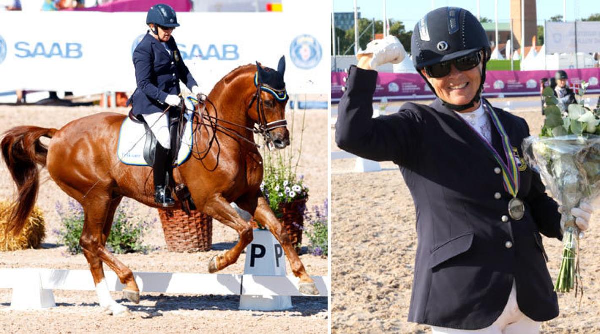 Louise knep ett brons och ett silver på EM. Blir det medaljrepris i Tryon? Foto: Tomas Holcbecher och Frida Bank