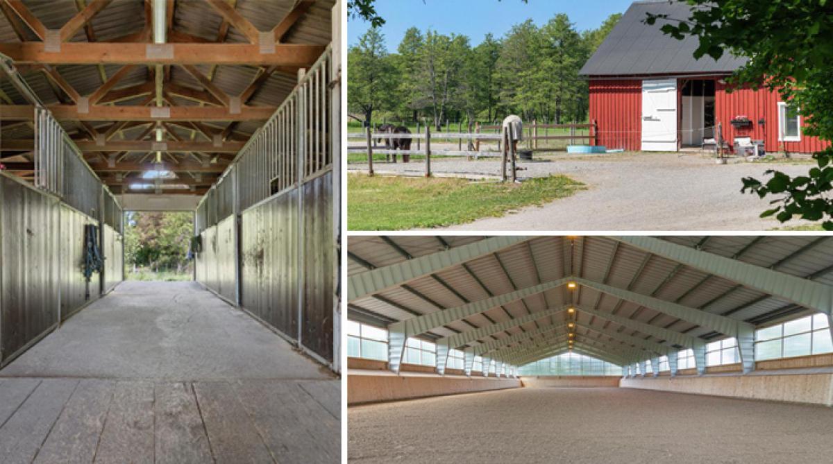 Komplett hästgård med nio boxar, ridhus och gångavstånd till Mälaren