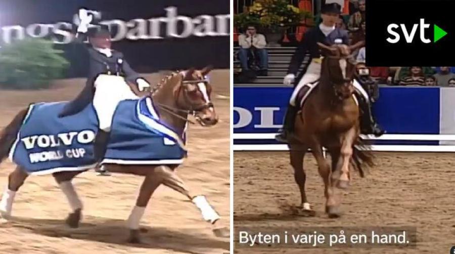 På grund av pandemin har även dressyren tvingats ställa in tävlingar. I väntan på nya tävlingsstarter bjuder SVT på ett nostalgiklipp med fredagsfeeling.