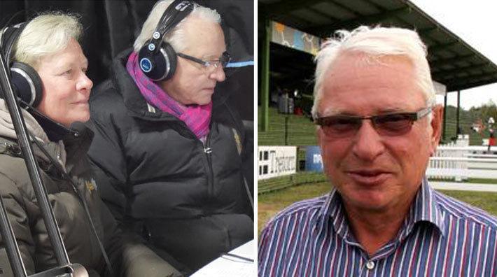 <i>Lars Parlmer kommenterade under många år hoppning i SVT med Jan Svanlund. Här ses han kommentera Gina Tricot GP tillsammans med Ulrika Bidegård, för Equisport.</i>
