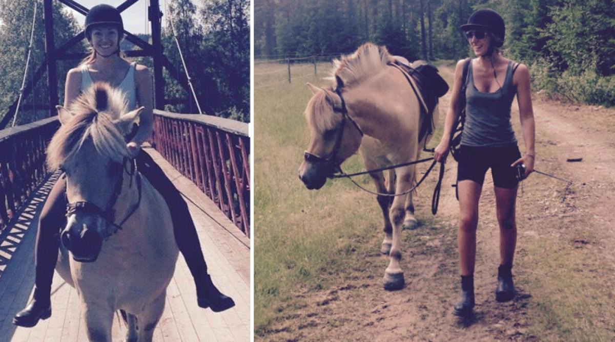 <i>I somras tog sig Suzanna Holmqvist och Krumelur från Hörby till Jokkmokk. Foto: Privat </i>
