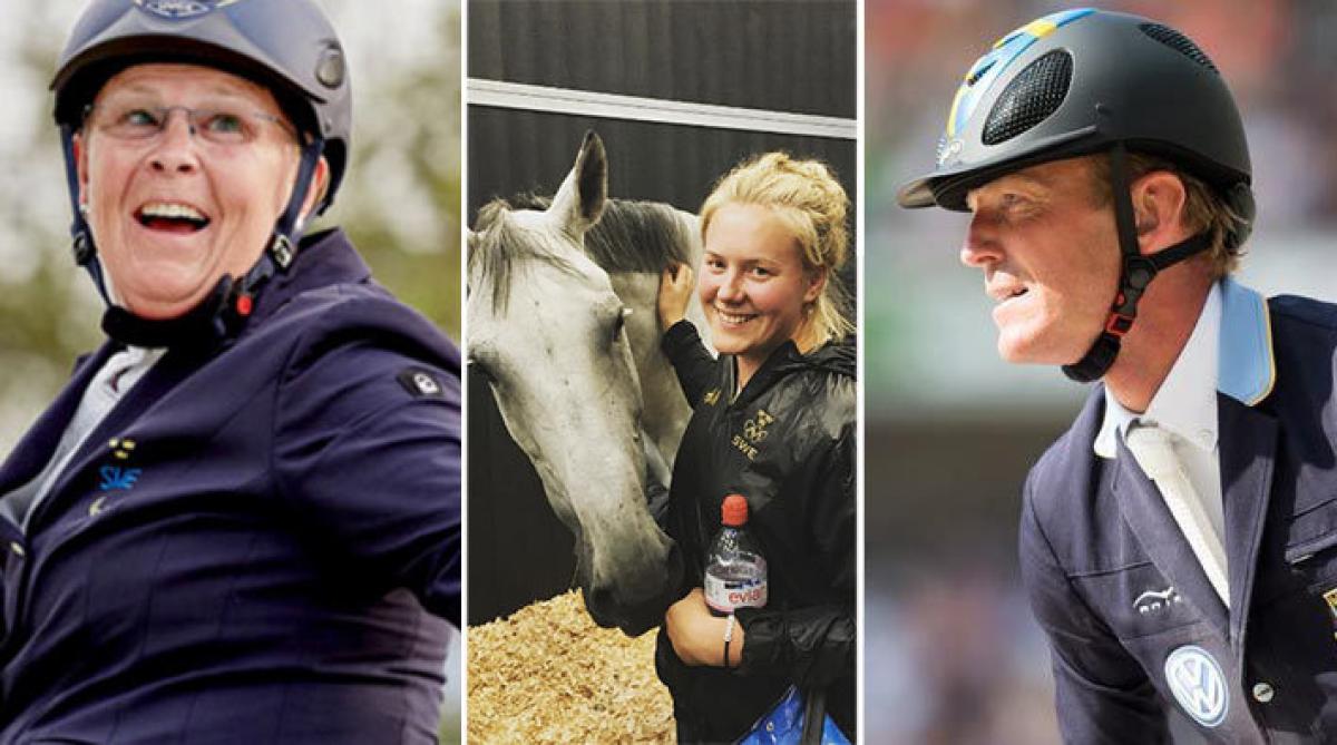 <i>Bland de nominerade till priser på Ryttargalan syns bland andra Louise Etznér Jacobsson, Natalie Jansson och Peder Fredricson. Foto: Liz Gregg/FEI, Privat och Tomas Holcbecher</i>