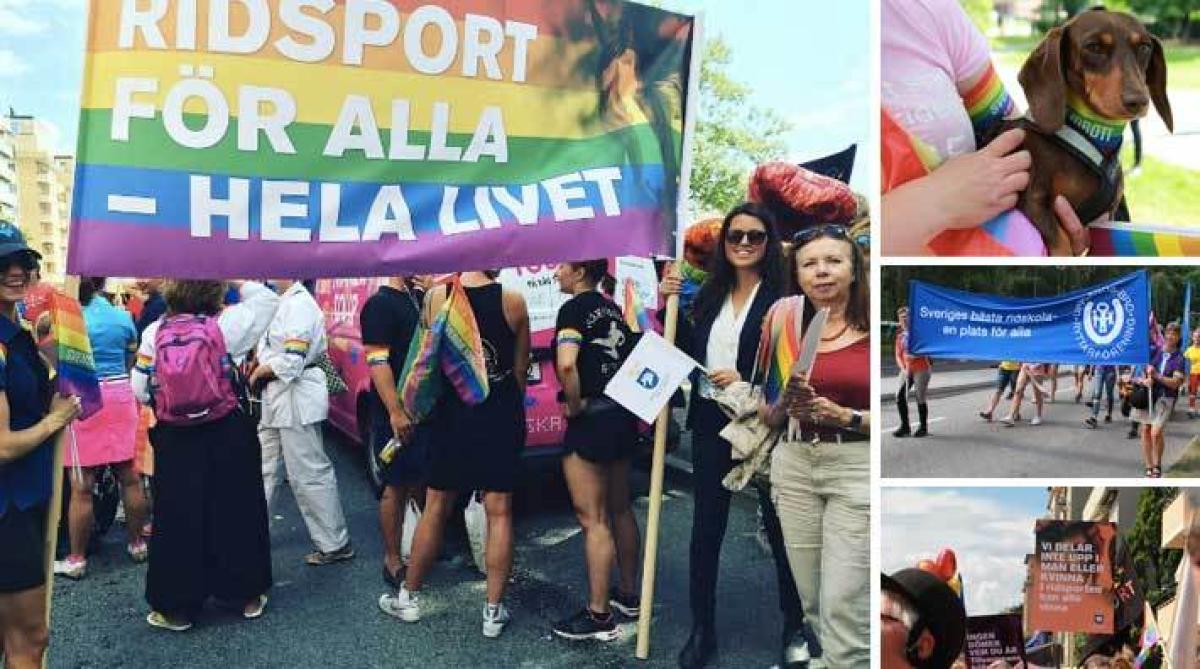 Ridsporten visade upp sig på Stockholm Pride