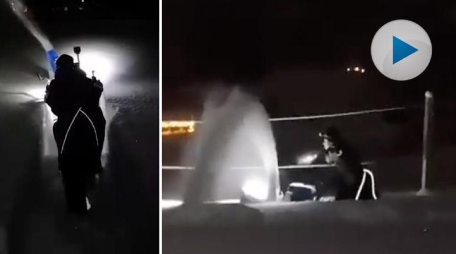 Malva Hallbäck bor i Åre och är van med mycket snö. Men när snöslungan nästan kör fast på grund av all snö. Då har det kommit mycket snö.