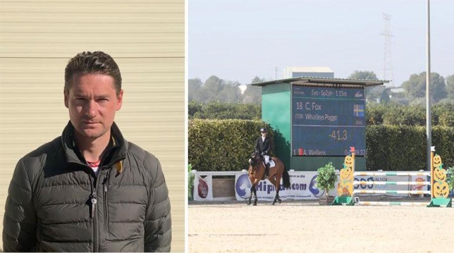 Carl Walter Fox är på plats i Valencia med fem hästar. Bilden till höger är tagen innan tävlingen stängdes ner.