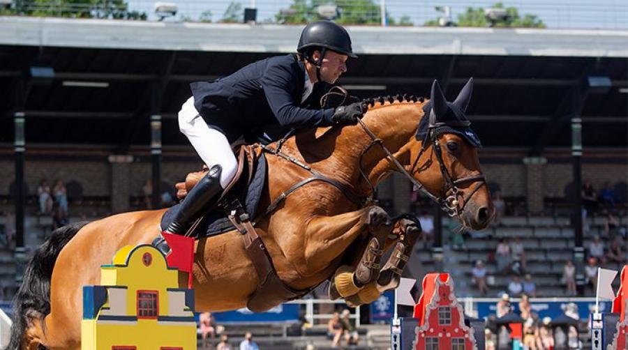 Douglas och Casquo Blue var ett av de svenska ekipagen som hoppade på stadion den gånga helgen. Foto: Jennie Börs