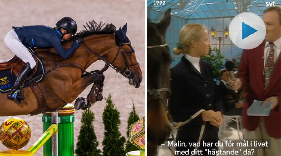 <p>17 år gammal red Malin Baryard Johnsson in i Café Norrköpings studio på en ponny. Hon fick då frågan vad hon har för mål i livet med sitt "hästande".