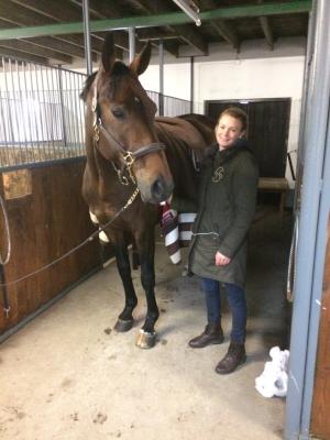 Vi började dagen igår med lite morgonmys med Darcia ute i stallet.