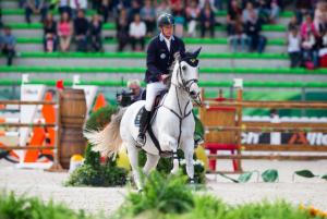 Peder Fredricson och Sibon kommer in på VM-banan som första ekipage i svenska laget.