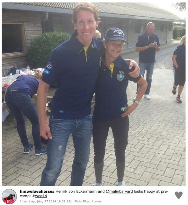 Henrik von Eckermann och Malin Baryard Johnsson provar ut kläder inför tävlingen.