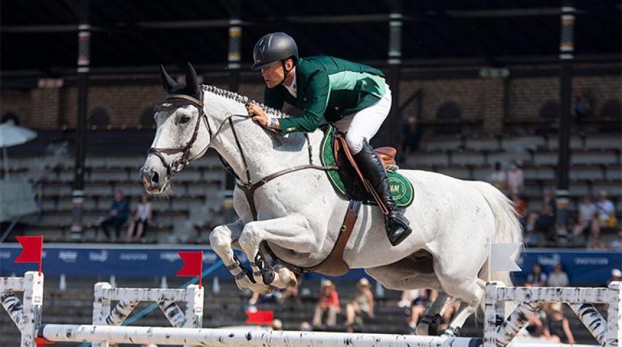 Peder Fredricson och Catch Me Not S under GCT i Stockholm tidigare i år. Arkivfoto: Jennie Börs