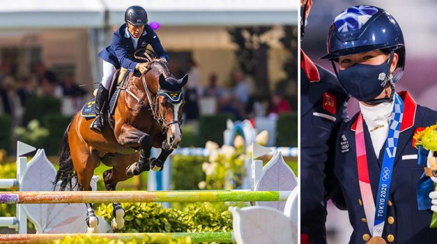 Rolf-Göran Bengtsson är en av de svenska hoppryttarna som presenterades tidigare i veckan. Charlotte Fry, som ingick i brons-laget från Tokyo, syns i dressyrens startfält. Arkivfoto: Tomas Holcbecher