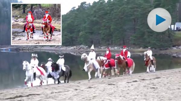 Stall Liori utanför Uddevalla bjuder på ett härligt luciatåg, inspelad på Hafstens strand förra året. Har ni firat lucia med era hästar i år?