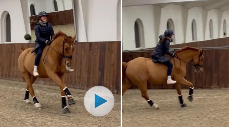 Dressyrryttaren Cathrine Laudrup Dufour, tar barbackaridningen till nästa nivå när hon visar byten i varje tillsammans med rutinerade Cassidy.
