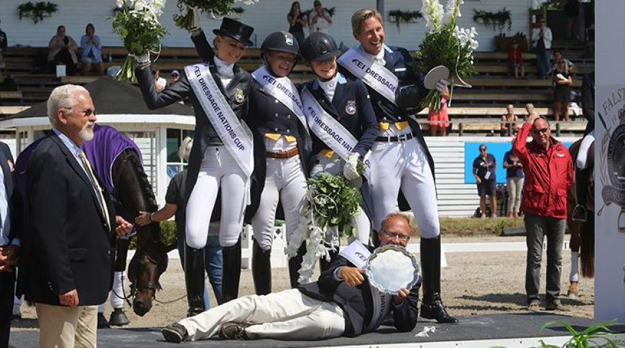 Svenskarna efter NC-vinsten i Falsterbo 2018. Arkivfoto: Frida Bank