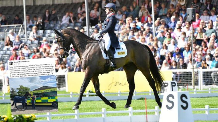Nicola Wilson och JL Dublin i dressyren. Foto: Badminton Horse Trials