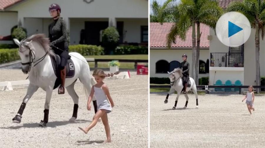 Caroline Roffman Meredith rider dressyr på Grand Prix-nivå. Och frågan är om inte hennes två döttrar kommer att ta efter i framtiden.