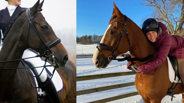 Till vänster Leonardo, foto: Heléne Jonsson, till höger Sara med hästen Poppe, foto: Privat
