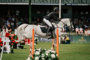 Lilli Mellström är en av ponnyryttarna till EM. Här med Sparkling Lackaghmore Joey. Arkivfoto: Ida Lindemann