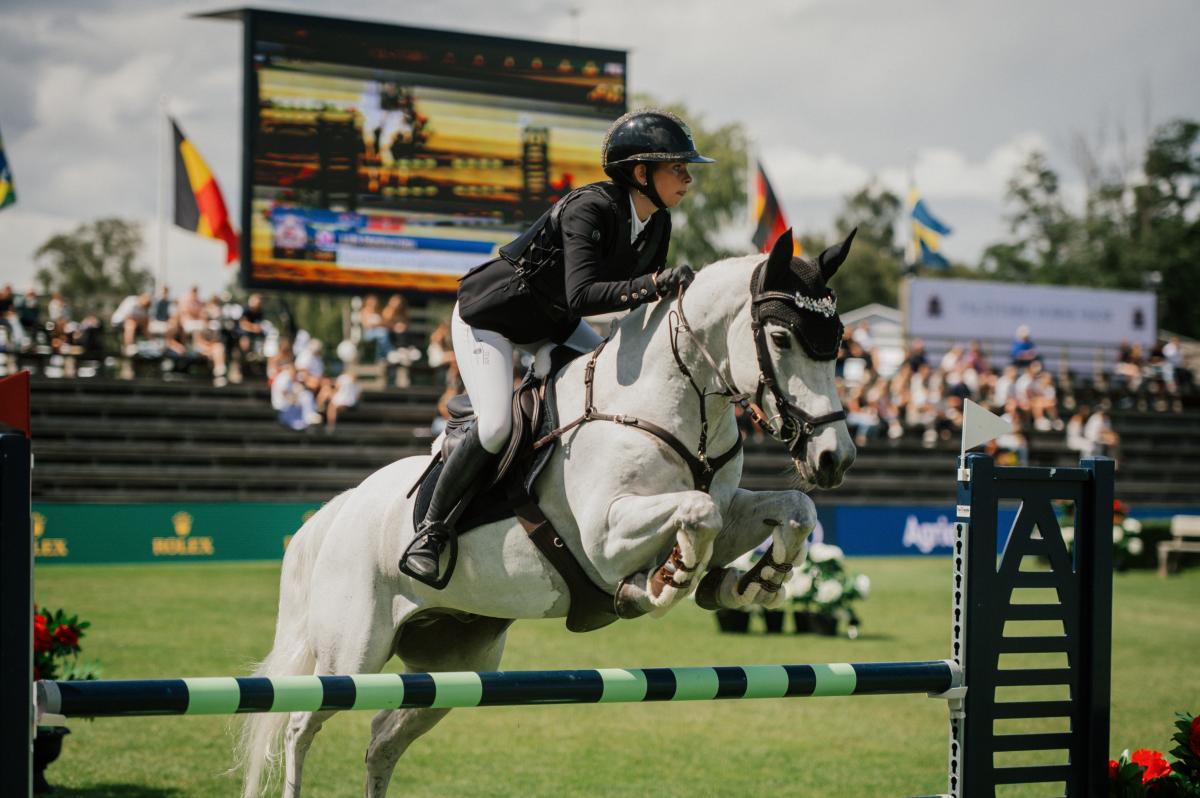 Lilli Mellström och Sparkling Lackaghmore Joey från Falsterbo tidigare i somras. Foto: Ida Lindemann