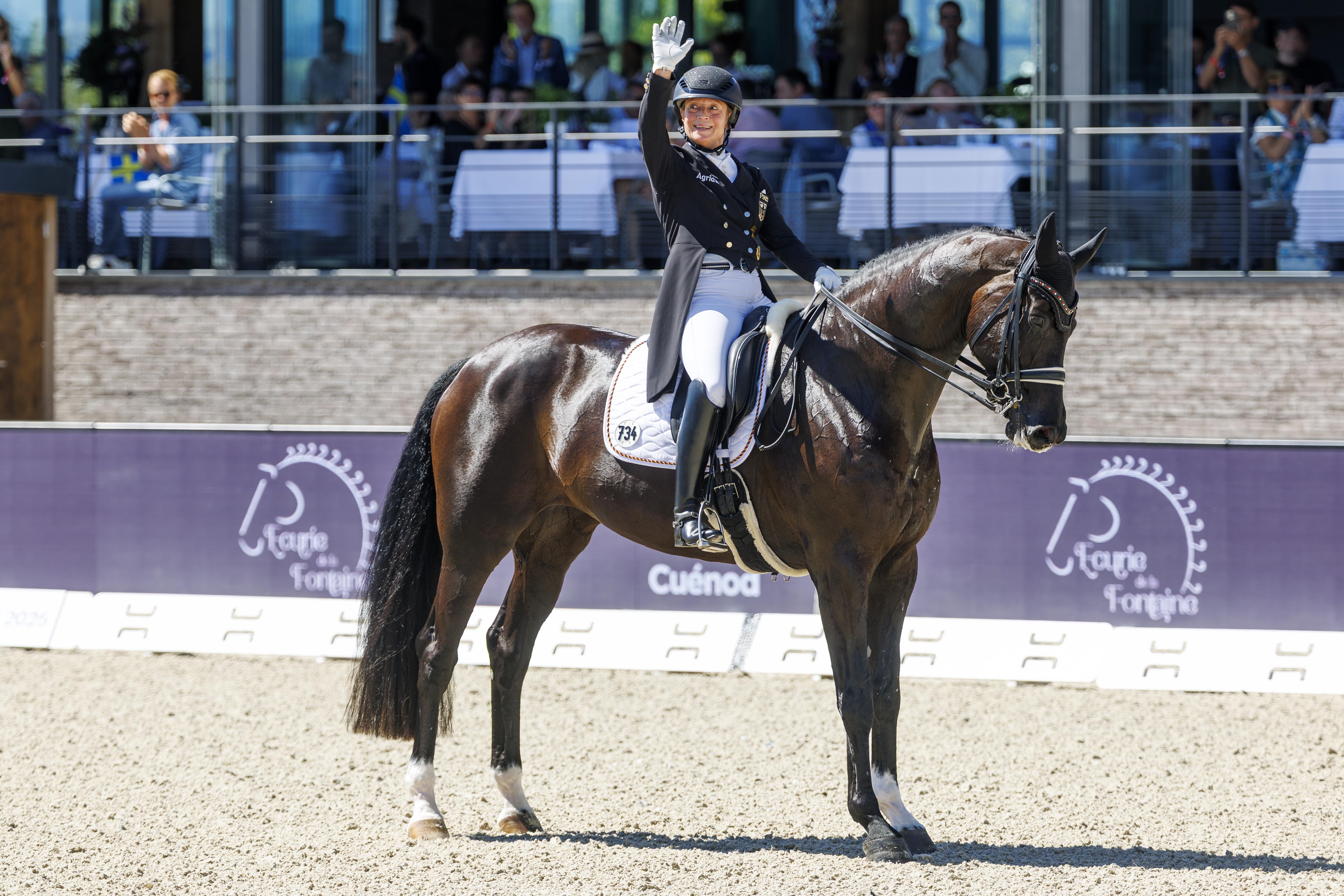 Isabell Werth och Wendy, sista halten i kürfinalen. Foto: Stefan Lafrentz