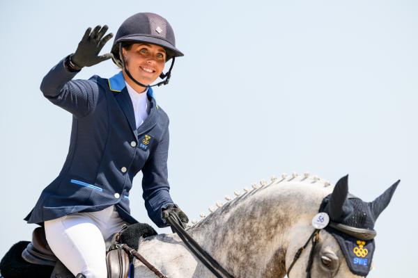 Louise Romeike och Caspian under OS i Paris 2024. Foto: Vegard Grott/Bildbyrån