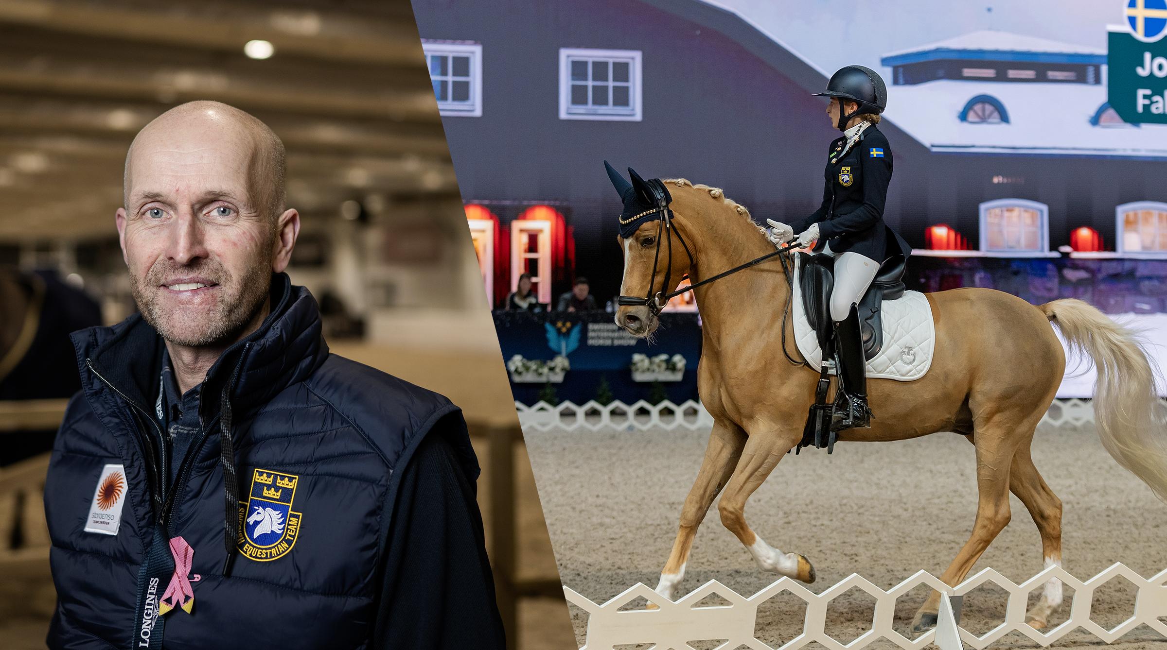 Stefan Jansson samt Josefine Lindstedt med Falco. Foto: Mathias Bergeld/Bildbyrån och Jennie Börs