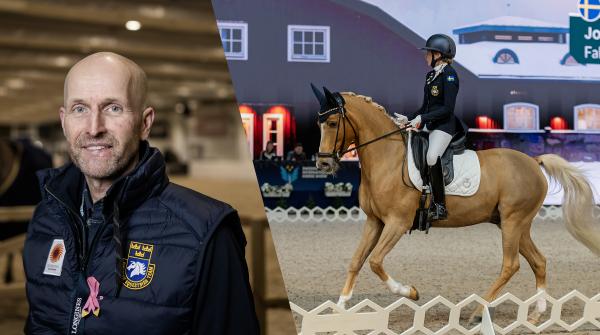 Stefan Jansson samt Josefine Lindstedt med Falco. Foto: Mathias Bergeld/Bildbyrån och Jennie Börs