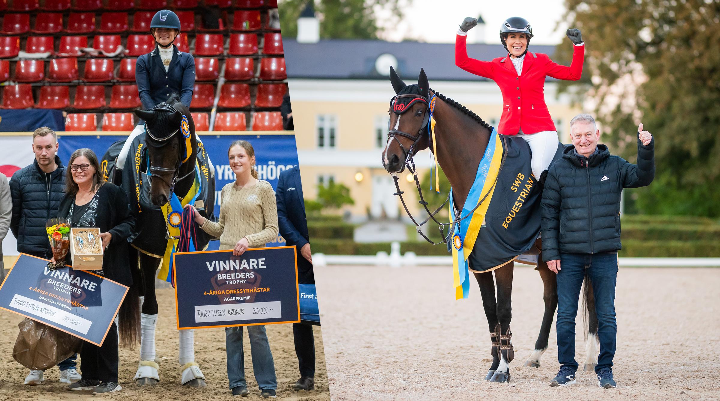 Minna Telde med Quick Dream samt Sofia Farman Zetterman med El Corazon under förra årets Breeders Trophy. Foto: Ida Lindemann