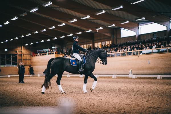 Hedda Thunberg på stoet Diva får hjälp från tränaren Kerstin André. Foto: Erik Vässmar/Equisport