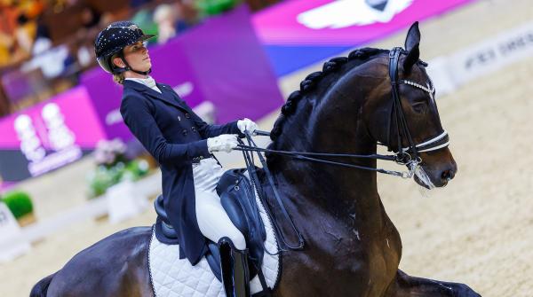 Morgan Barbançon med Sir Donnerhall II vid världscupfinalen 2024. Foto: Tomas Holcbecher