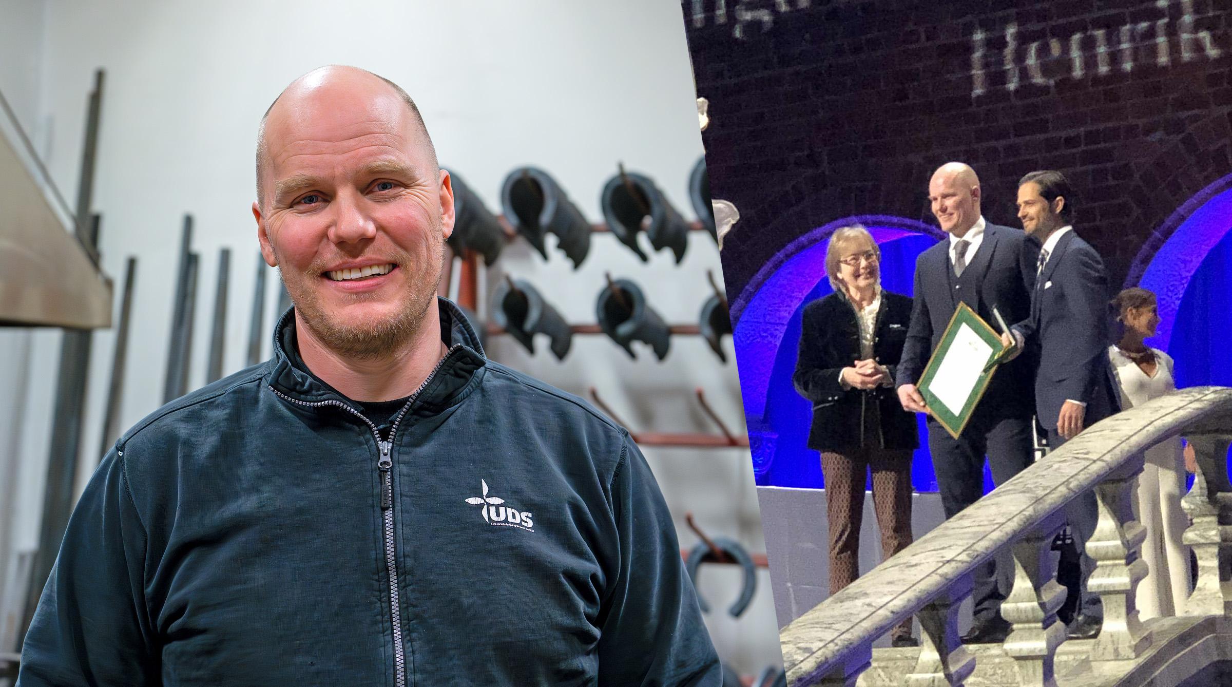 Foto: Jennie Börs (Henrik) och Svenska Hovslagareföreningen (prisutdelning)