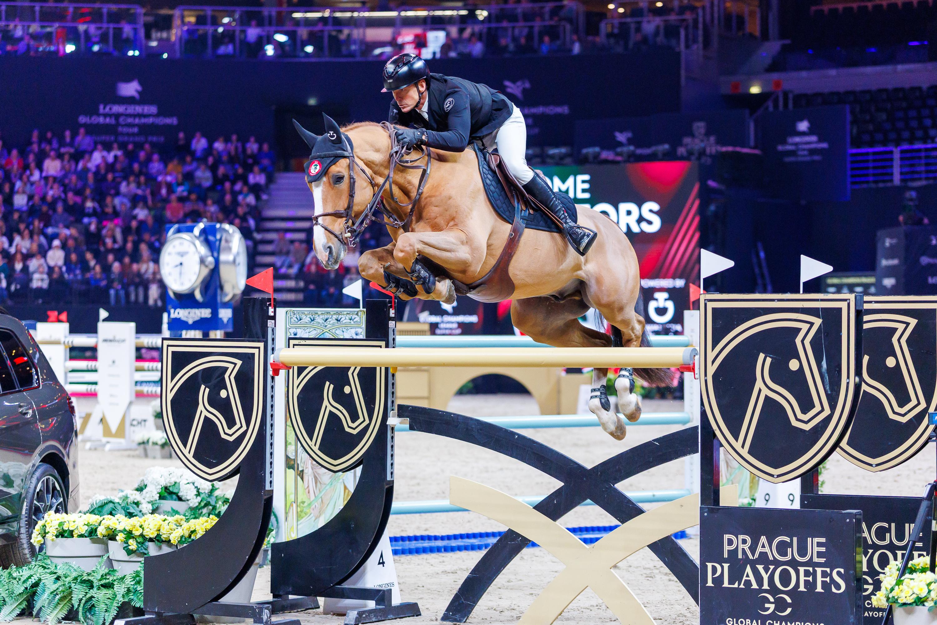 Peder Fredricson och Vroom de la Pomme från Global Champions Prague Playoffs. Foto: Tomas Holcbecher 