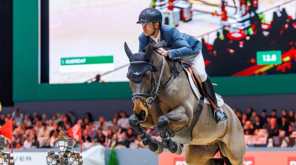Steve Guerdat i Geneve förra året. Foto: Tomas Holcbecher