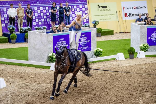 Ella Filippa Velander under EM i voltige 2023. Foto: Christian Örnberg/Bildbyrån