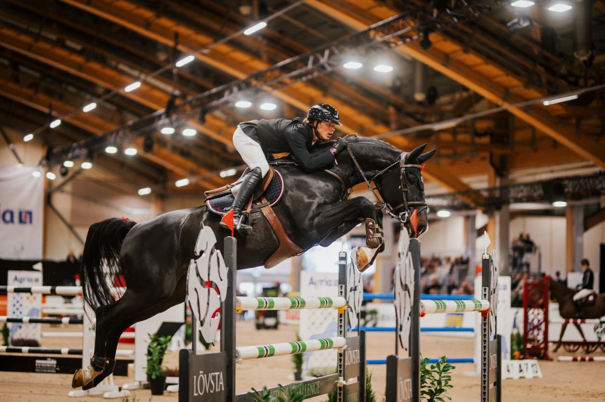 Andre Brandt och Comme r Cial Fring från Jönköping Horse Show 2025. Foto: Ida Lindemann