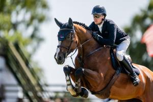 Det blev en sjätteplacering för Douglas Lindelöw och Emmie CC i en 1,55 Grand Prix. Arkivfoto: Petter Arvidson