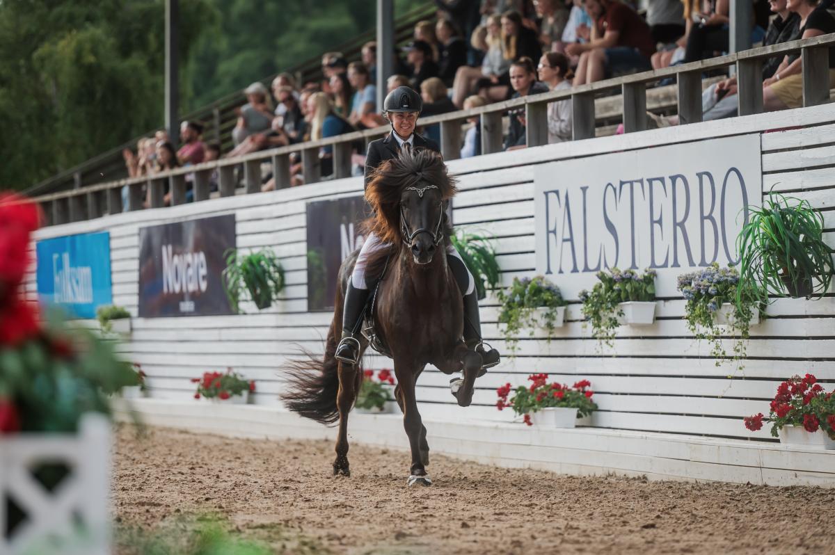 Emma Magnusson och Galdur under islandshäststävlingarna på Falsterbo Horse Show 2024. Foto: Ida Lindemann