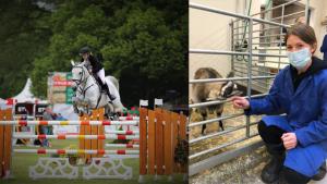 Tidigare tävlade Jenny på elitnivå i hoppning – nu satsar hon på veterinärstudierna. Foto: Privat