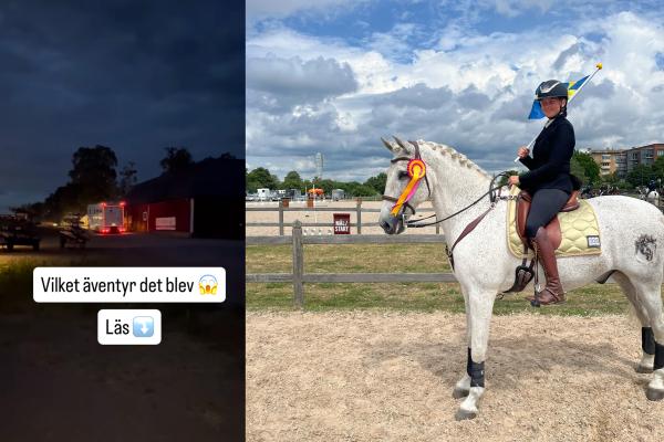 Däckhaveri stoppade hemresan – fick hjälp av landslagskollega