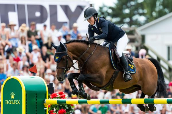 Amanda Landeblad och Springfield fick gå in i laget med kort varsel, men lyckades ändå med en felfri runda. Foto: Christian Örnberg/Bildbyrån