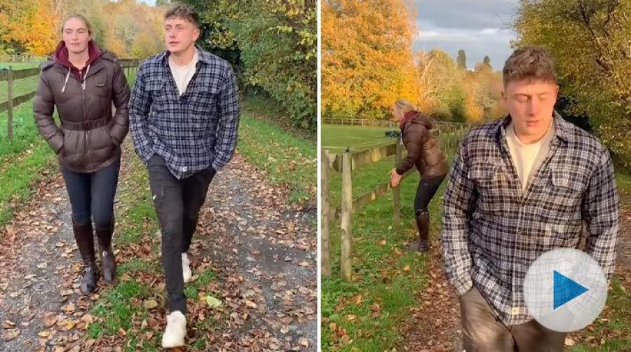 När man går på promenad med sin hästtokiga tjej